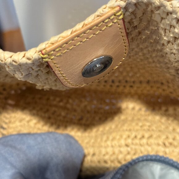 MZ Wallace Mini Raffia Tote Crocket Denim - Picture 4 of 4
